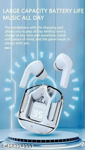 "Blue UltraPods Wireless Bluetooth Earphones – Premium Sound Quality, Noise Reduction, Long Battery Life, and Stylish Design for Music, Calls, and Gaming Ear buds